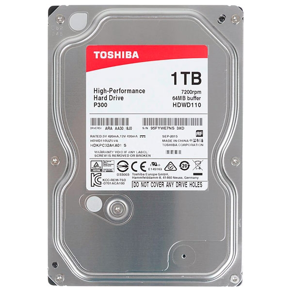 Ƹ����� ���� TOSHIBA P300 HDWD110, 1��, HDD, SATA III, 3.5
