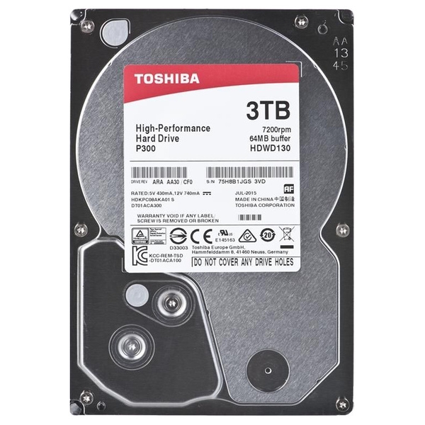Ƹ����� ���� TOSHIBA P300 HDWD130, 3��, HDD, SATA III, 3.5