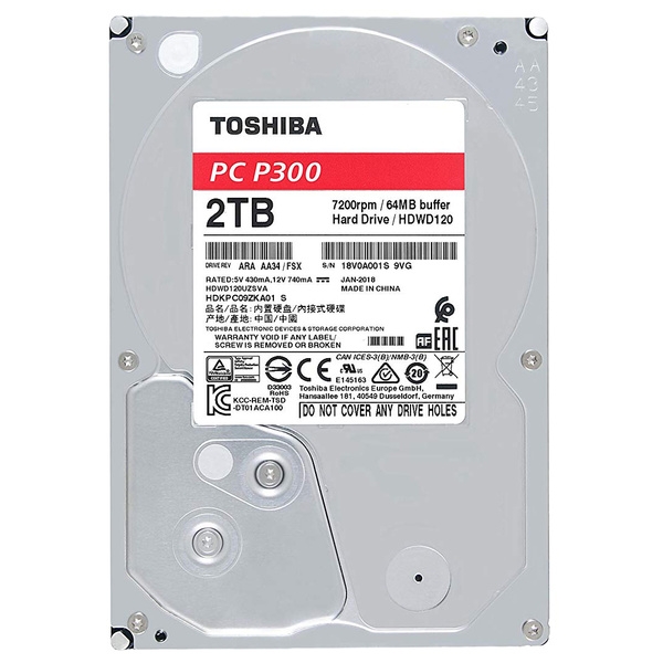 Ƹ����� ���� TOSHIBA P300 HDWD120, 2��, HDD, SATA III, 3.5
